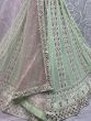 Pista Green Georgette Embroidered Bridal Lehenga Choli With Dupatta