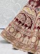Outstanding Maroon Zari Multi-Thread Velvet Bridal Wear Lehenga Choli