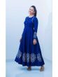 Rakul Preet Singh Blue Embroidered Satin Silk Partywear Gown