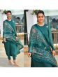 Kajol Readymade Rama Green Digital Printed Georgette Gown With Dupatta