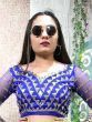 Neha Kakkar Royal Blue flared Net Party Wear Crop Top Lehenga