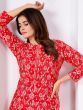 Glamorous Red Digital Printed Rayon Casual Wear Readymade Pant Suit