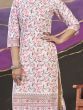 Tantalizing Off-White Floral Printed Cotton Festival Wear Kurti

