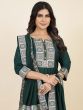 Tantalizing Green Digital Printed Chinon Pant Suit With Dupatta