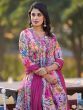 Marvelous Pink Floral Printed Silk Function Wear Pant Suit With Dupatta