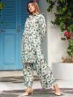 Stunning Green Floral Printed Cotton Top Palazzo Co-Ord Set
