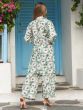 Stunning Green Floral Printed Cotton Top Palazzo Co-Ord Set