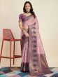 Glamorous Pink Zari Weaving Banarasi Silk Traditional Saree With Blouse