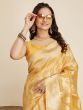 Mesmerizing Yellow Zari Weaving Banarasi Silk Festival Wear Saree