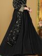 Enchanting Black Embroidered Georgette Reception Wear Anarkali Suit 