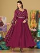 Glamorous Dark Pink Embroidered Georgette Traditional Anarkali Suit