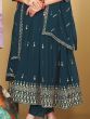 Mesmerizing Teal Blue Embroidered Georgette Anarkali Suit With Dupatta