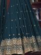 Tantalizing Blue Embroidered Georgette Anarkali Suit With Dupatta