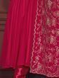 Mesmerizing Pink Embroidered Georgette Anarkali Suit With Dupatta