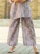 Charming Grey Floral Printed Cotton Top Palazzo Co-Ord Set