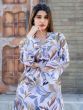 Magnetic White Printed Cotton Festival Wear Top Palazzo Co-Ord Set