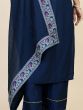 Charming Blue Digital Printed Chinon Traditional Pant Suit With Dupatta

