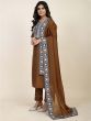 Magnetic Brown Digital Printed Chinon Pant Suit With Dupatta
