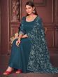 Beautiful Blue Embroidered Georgette Anarkali Suit With Dupatta
