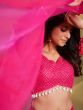 Sparkle Pink Sequins Work Soft Net Reception Wear Lehenga Choli