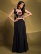Dazzling Black Sequins Work Georgette Reception Wear Lehenga Choli