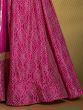 Charming Pink Digital Printed Crepe Reception Wear Lehenga Choli
