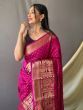 Fascinating Pink Zari Weaving Silk Wedding Wear Saree With Blouse