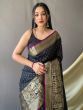 Glamorous Black Zari Weaving Silk Reception Wear Saree With Blouse
