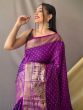 Adorable Purple Zari Woven Silk Festival Wear Saree With Blouse