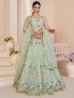 Bewitching Turquoise Sequins Net Reception Wear Lehenga Choli
