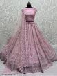 Gorgeous Pink Embroidered Net Engagement Wear Lehenga Choli 