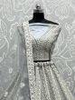 Charming Grey Embroidered Net Engagement Wear Lehenga Choli 