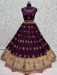 Marvelous Purple Sequins Silk Sangeet Wear Lehenga Choli With Dupatta 