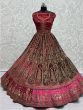 Adorable Maroon Multi-Thread Work Velvet Bridal Wear Lehenga Choli 
