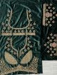 Beautiful Green Thread Work Velvet Lehenga Choli With Double Dupatta