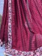 Gorgeous Maroon Sequins Silk Party Wear Saree With Blouse