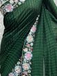 Fascinating Green Sequins Silk Cocktail Party Wear Saree With Blouse