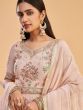 Delicate Dusty Pink Georgette Embroidered Anarkali With Dupatta