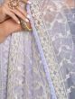 Lavender Lucknowi Work Net Party Wear Straight Salwar Suit