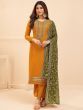 Great Mustard Yellow Sequins Thread Embroidery Party Wear Salwar Suit