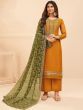 Great Mustard Yellow Sequins Thread Embroidery Party Wear Salwar Suit