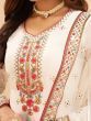 Adorable White Georgette Heavy Thread Party Wear Sharara Suit