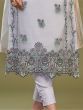 Fascinating Lavender Embroidered Net Festival Wear Pant Suit 