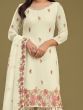 Captivating Lemon Yellow Embroidered Georgette Wedding Sharara Suit
