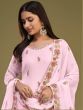 Attractive Pink Embroidered Georgette Traditional Sharara Suits