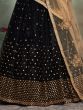 Black Sequins Net Bridal Lehenga Choli With Dupatta