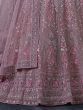 Captivating Dusty Purple Sequins Net Bridesmaid Lehenga Choli
