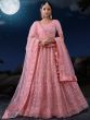 Mesmerizing Pink Sequins Net Engagement Wear Lehenga Choli
