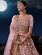 Precious Pink Sequins Net Wedding Lehenga Choli With Dupatta