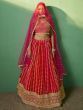 Fascinating Red Sequins Georgette Wedding Wear Lehenga Choli